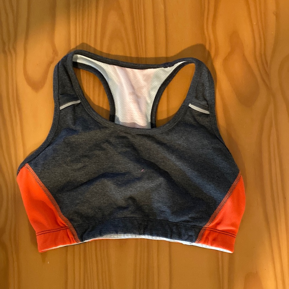 Athletic top orange and grey